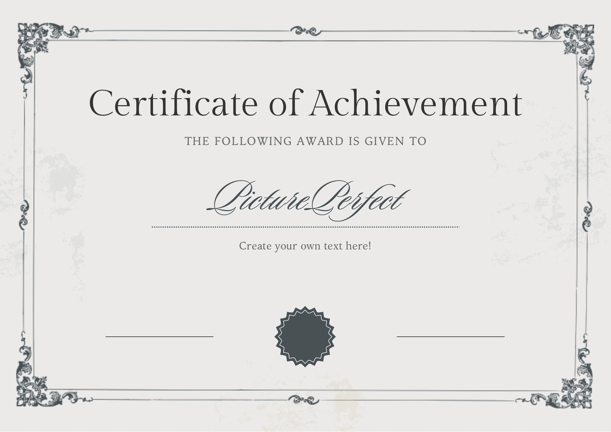 Custom Certificate Of Achievement & A4 White Frame